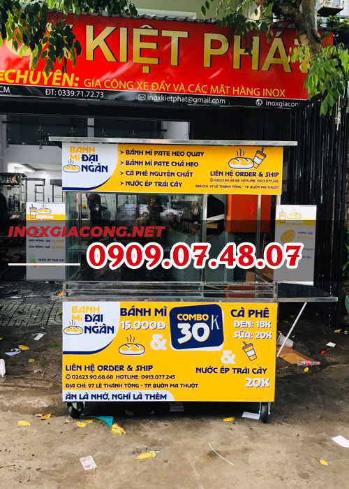 Kiệt Phát Mách bạn địa chỉ mua xe bán bánh mì inox tại Nghệ An chất lượng 2023