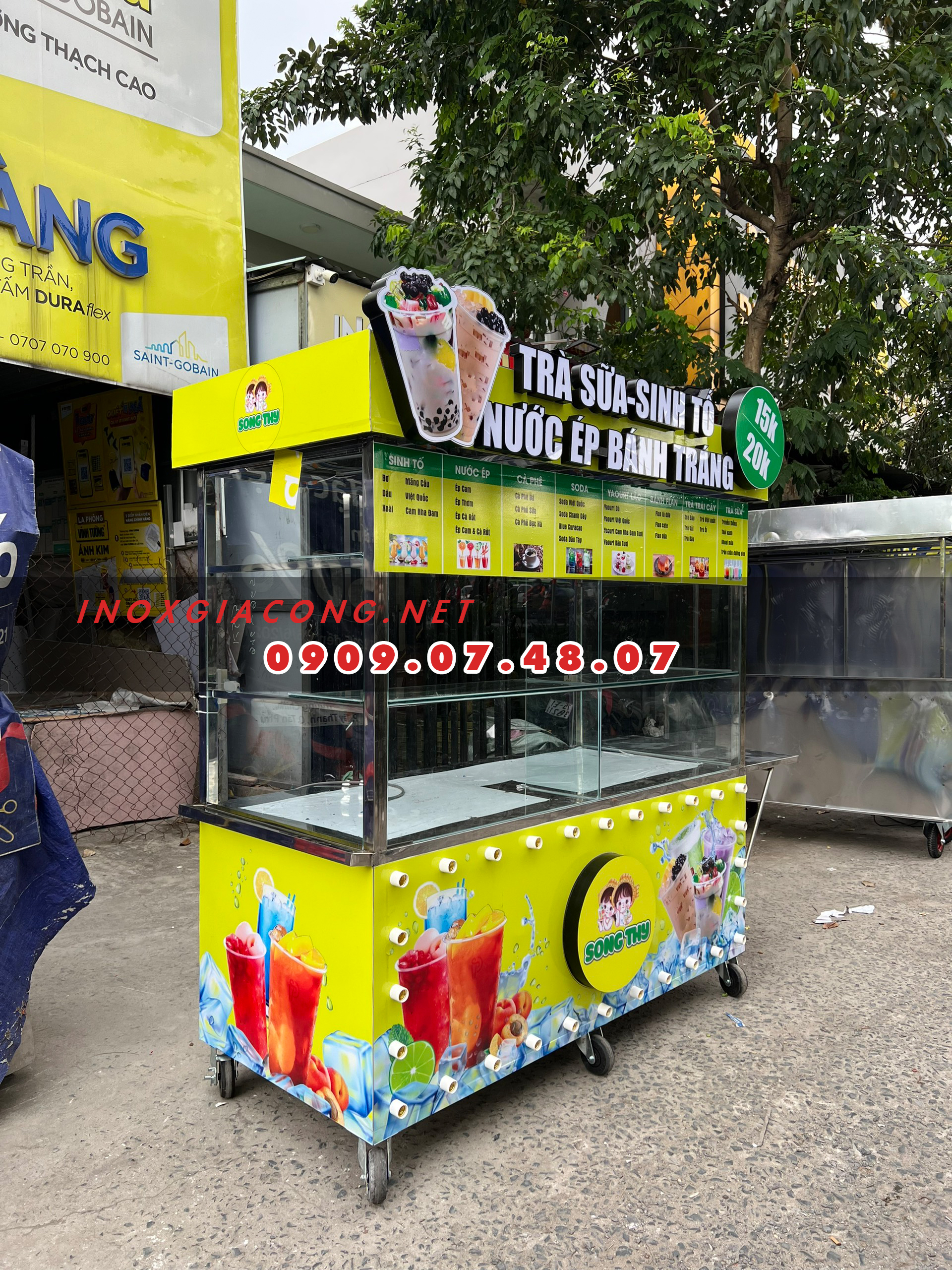 XE ĐẨY BÁN NƯỚC ÉP TRÁI CÂY