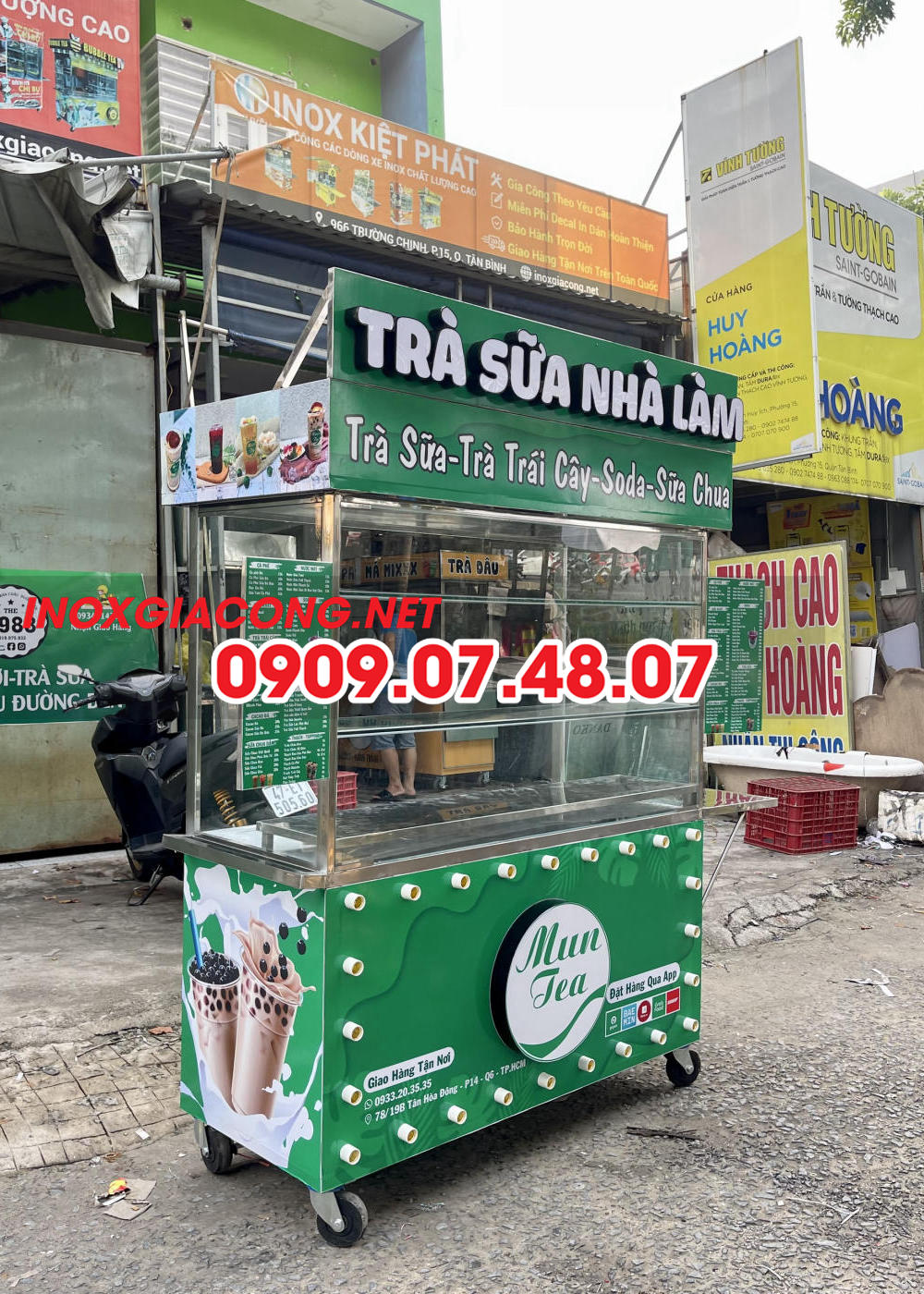 xe bán trà bí đao