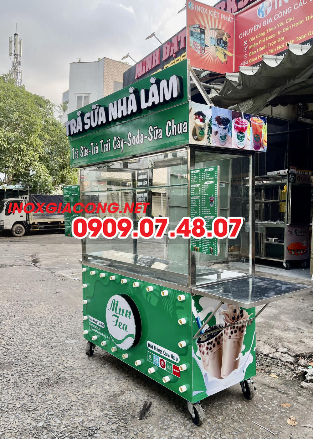 xe bán trà bí đao
