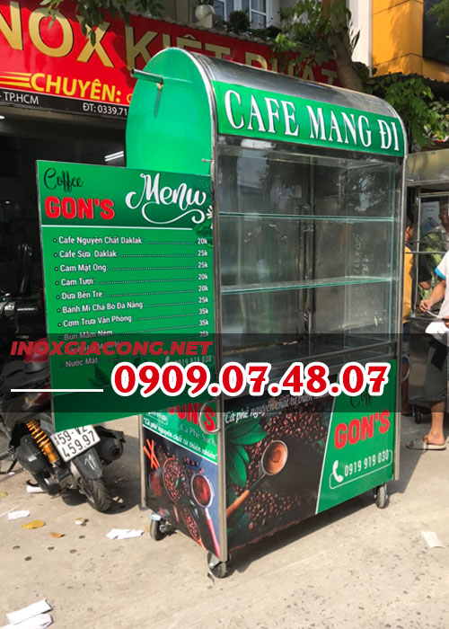 Các mẫu xe bán cà phê dọc đường | Inox Kiệt Phát