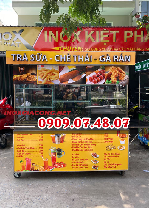 Mua xe trà sữa giá rẻ 1M6 | Inox Kiệt Phát