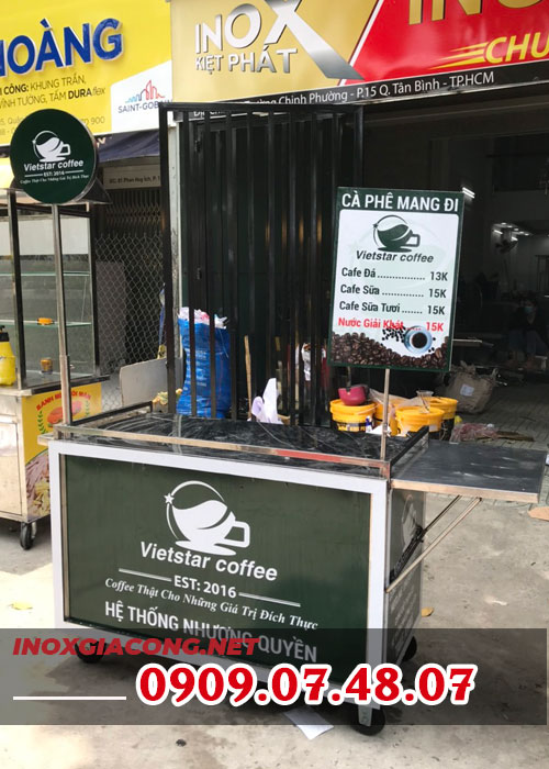 Xe bán cà phê mang đi milano 1M2 | Inox Kiệt Phát