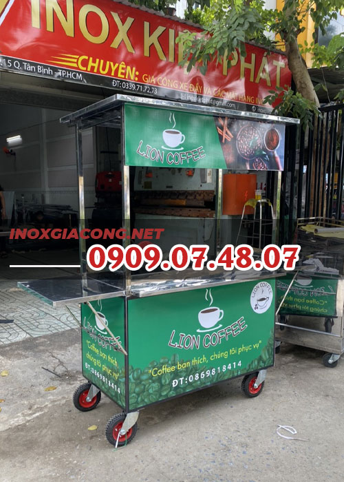 Xe cà phê Sài Gòn 1m2 | Inox Kiệt Phát