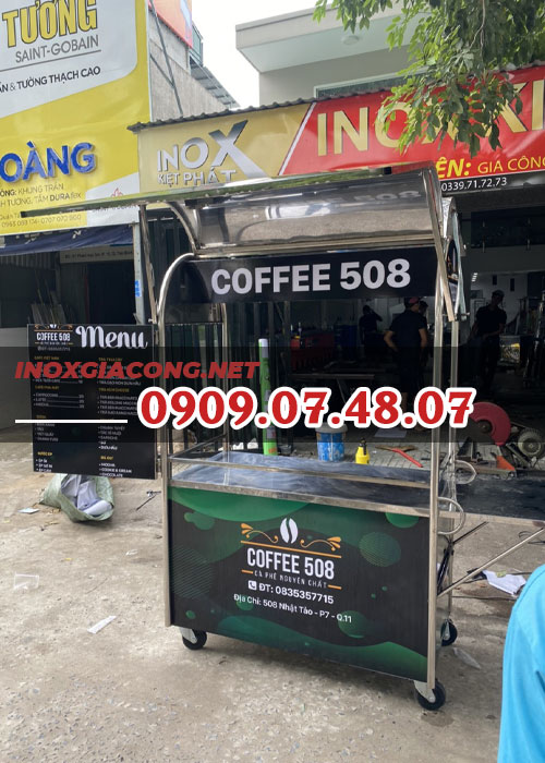 Xe cà phê giá rẻ 1m2 | Inox Kiệt Phát